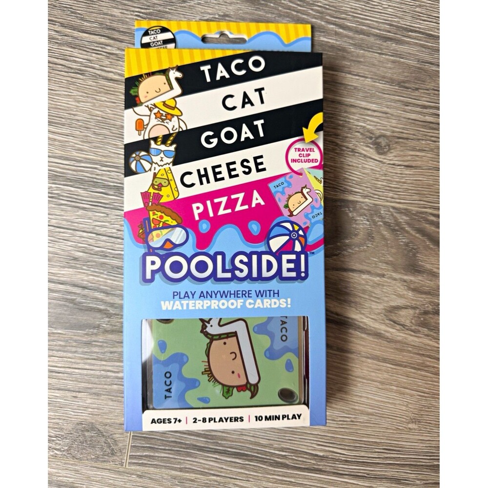 Taco Cat Goat Cheese Pizza Poolside Waterproof Card Game Travel Clip NEW